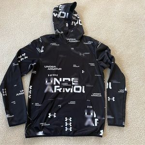 Under Armour UA graffiti Logo Boys  Size YXL Youth Hooded Sweatshirt Black